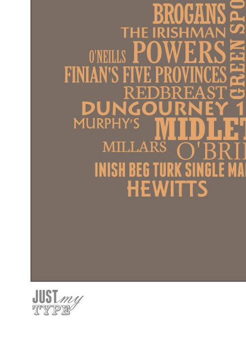 Irish Whiskeys - Typographic Poster - Image 3