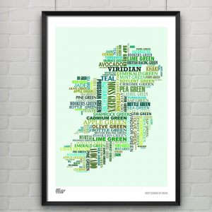 Forty Shades Of Green - Typographic Poster