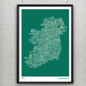 Historic Sites of Ireland - Typographic Poster